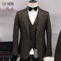 BROWN EXECUTIVE 3 PIECE TURKEY SUIT WITH ONE BUTTON-deluxe.com.ng