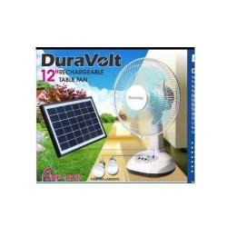 Duravolt Rechargeable Table Fan With Solar Panel- deluxe.com.ng