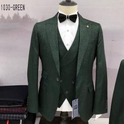 EXECUTIVE GREEN 3 PIECE TURKEY SUIT WITH ONE BUTTON-deluxe.com.ng