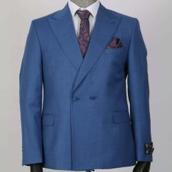 EXECUTIVE LIGHT BLUE TURKEY TUXEDO WITH LIGHT AND BLUE BUTTON ]SWNL]