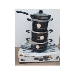 Hoffner Non Stick Cooking Pots With Frying Pan & Cover-deluxe.com.ng