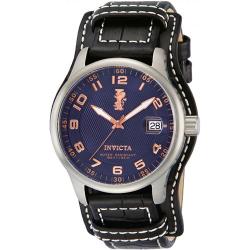 INVICTA 12972 MEN’S I-FORCE LEFT-HANDED-CROWN QUARTZ MULTIFUNCTION BLUE DIAL LEATHER WATCH 