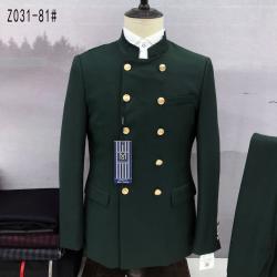 MANAGER ARMY GREEN TURKEY SUIT WITH BISHOP NECK AND GOLDEN BUTTONS [SWNL]-deluxe.com.ng