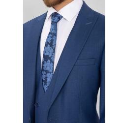BLUE TURKEY AND BLUE DESIGN TIE SUIT (COMPLETE) WITH ONE BUTTON | AVAILABLE IN ALL SIZES (DEJOS) (N) - deluxe.com.ng