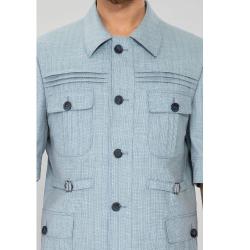 SKY BLUE TURKEY SUIT  (SHORT SLEEVED) WITH FIVE BUTTONS | AVAILABLE IN ALL SIZES (DEJOS) (N) - deluxe.com.ng