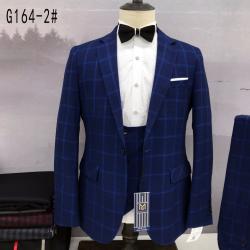 NAVY BLUE AND BLUE STRIPPED 3 PIECE TURKEY SUIT WITH ONE BUTTON [SWNL]-deluxe.com.ng