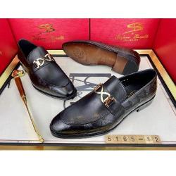 EXECUTIVE BLACK AND GREY SNAKE SKINNED CORPORATE / CASUAL SHOE WITH GOLDEN PENDANT BY STEFANO BORELLA | AVAILABLE IN ALL SIZES (SWNL) (N) - deluxe.com.ng