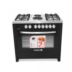 SCANFROST 90x60 CMS 4 GAS BURNERS + 2 ELECTRIC HOTPLATE COOKER BLACK | SFC9423B- deluxe.com.ng