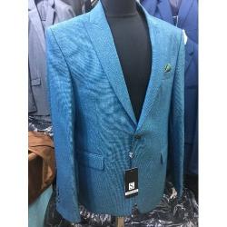 SKY BLUE TURKEY STRIPES BLAZER WITH ONE BUTTONS | AVAILABLE IN ALL SIZES (CHIFAS) (N) - deluxe.com.ng