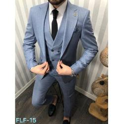 SKY BLUE TURKEY SUIT WITH ONE BUTTON | AVAILABLE IN ALL SIZES (DEFAS) (N) - deluxe.com.ng