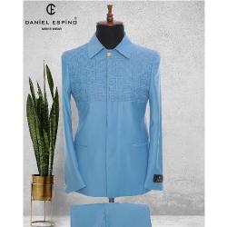EXECUTIVE SKY BLUE TURKEY SUIT WITH COLLAR | AVAILABLE IN ALL SIZES (DEFAS) (N) - deluxe.com.ng