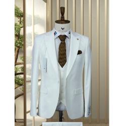 WHITE EXECUTIVE 3 PIECES TURKEY SUIT | AVAILABLE IN ALL SIZES (DEFAS) (N) - deluxe.com.ng