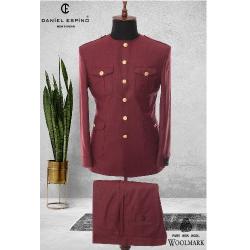  EXECUTIVE WINE COLOUR TURKEY SUIT ROUND NECK AND GOLDEN BUTTON | AVAILABLE IN ALL SIZES (DEFAS) (N) - deluxe.com.ng