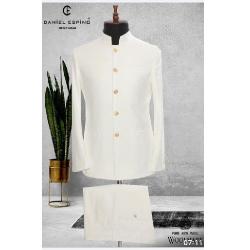 EXECUTIVE WHITE TURKEY SUIT WITH NECK BISHOP NECK AND GOLDENS BUTTON | AVAILABLE IN ALL SIZES (DEFAS) (N) - deluxe.com.ng