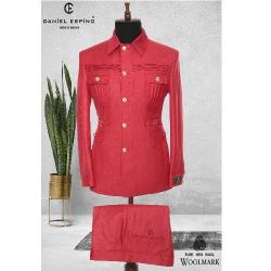 EXECUTIVE RED TURKEY SUIT WITH COLLAR AND GOLDEN BUTTONS | AVAILABLE IN ALL SIZES (DEFAS) (N) - deluxe.com.ng