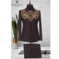 EXECUTIVE COFFEE BROWN TURKEY SUIT WITH GOLDEN DESIGN AND COLLAR | AVAILABLE IN ALL SIZES (DEFAS) (N) - deluxe.com.ng 