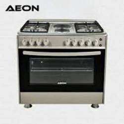AEON 90X60 SERIES |FF9422GBZJ| 4 GAS DOUBLE BURNER + 2 ELECTRIC HOT PLATE INOX & SILVER BODY - deluxe.com.ng