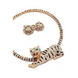 Gold Plated Tiger Necklace Set (KLS)