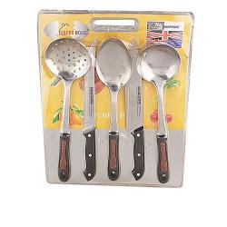 Happy Home 5 Piece Set Of Cooking Spoons And Knives - deluxe.com.ng