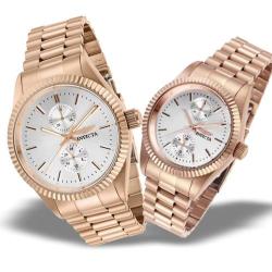 INVICTA HIS N HER'S SPECIALTY ROSE GOLD MULTI-FUNCTION WATCH