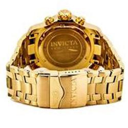 INVICTA 0072 MEN PRO DIVER QUARTZ CHRONOGRAPH GOLD PLATED STAINLESS STEEL BLACK DIAL WATCH