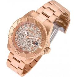 Invicta 22708 Women’s Angel Quartz 3 Hand Rose Gold Silver Glitter Dial Watch 