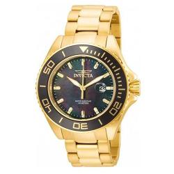 Invicta 23072 Men’s Pro Diver Quartz 3 Hand Black Dial Watch 