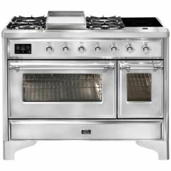 ILVE GAS COOKER |  P12FNE3/SSC 120cm cooker 90cm + 30cm ovens and 6 gas burner top & Fry Top - deluxe.com.ng