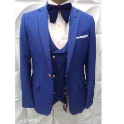 BLUE 3 PIECES SUIT  WITH ONE BUTTON  | AVAILABLE IN ALL SIZES (MADU) (N) - deluxe.com.ng