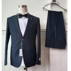 NAVY GREY SUIT WITH ONE BUTTON SUIT | AVAILABLE IN ALL SIZES (MADU) (N) - deluxe.com.ng