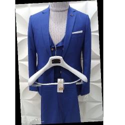 BLUE 3 PIECES SUIT WITH ONE BUTTON SUIT | AVAILABLE IN ALL SIZES (MADU) (N) - deluxe.com.ng