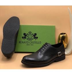 EXQUISITE BLACK CORPORATE SHOE WITH SIDE BUCKLER | AVAILABLE IN ALL SIZES (OWOGLO) (N) - deluxe.com.ng