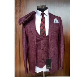 WINE COLOUR TURKEY SUIT WITH ONE BUTTON | AVAILABLE IN ALL SIZES (CHIFAS) (N) - deluxe.com.ng 