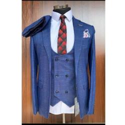 BLUE TURKEY SUIT WITH ONE BUTTON | AVAILABLE IN ALL SIZES (CHIFAS) (N) - deluxe.com.ng 