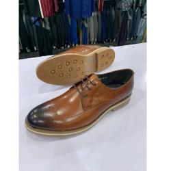 BROWN WITH BLACK NOSE CORPORATE SHOE WITH LACES | AVAILABLE IN ALL SIZES (DEJOS) (N) -deluxe.com.ng
