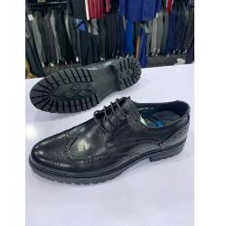 EXECUTIVE BLACK CORPORATE SHOE WITH DOTTED LINES DESIGN | AVAILABLE IN ALL SIZES (DEJOS) (N) - deluxe.com.ng