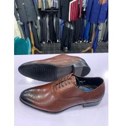 EXECUTIVE BROWN AND BLACK NOSE CORPORATE SHOE WITH DOTTED DESIGN | AVAILABLE IN ALL SIZES (DEJOS) (N) - deluxe.com.ng