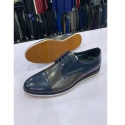 NAVY BLUE AND GREY CORPORATE SHOE WITH LACES | AVAILABLE IN ALL SIZES (DEJOS) (N) - deluxe.com.ng