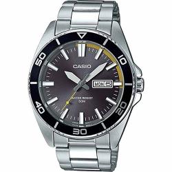 Casio MTD120D-8AV Men’s Analog Grey Dial Silver Bracelet Watch 