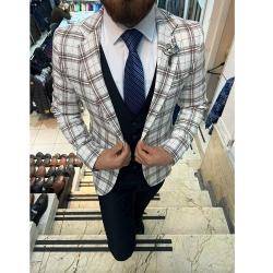 WHITE AND BROWN CHECKERS BLAZER | AVAILABLE IN ALL SIZES (NIFA) (N) - deluxe.com.ng