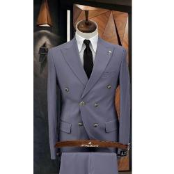 GREY DOUBLE BREASTED SUIT | AVAILABLE IN ALL SIZES (NIFA) (N) - deluxe.com.ng