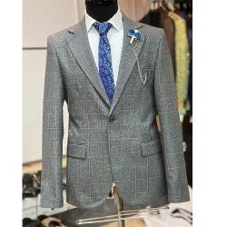 GREY AND CREAM STRIPPED TURKEY JACKET | AVAILABLE IN ALL SIZES (NIFA) (N) - deluxe.com.ng