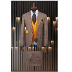 BROWN AND ORANGE ( 3 PIECES ) TURKEY SUIT | AVAILABLE IN ALL SIZES (NIFA) (N) - deluxe.com.ng