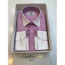  SARTORIA EXQUISITE LIGHT PURPLE LONG SLEEVE SHIRT WITH WHITE COLLAR AND WHITE CUFF | AVAILABLE IN ALL SIZES (SWNL) (N) - deluxe.com.ng  