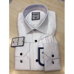 RICARDO MARTINEZ EXQUISITE WHITE LONG SLEEVE AND BLACK BUTTONS SHIRT | AVAILABLE IN ALL SIZES (SWNL) (N) - deluxe.com.ng