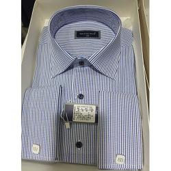 BALENCIAGA EXQUISITE LIGHT BLUE AND GREY STRIPPED LONG SLEEVE SHIRT WITH CUFFLINGS | AVAILABLE IN ALL SIZES (SWNL) (N) - deluxe.com.ng