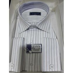 BALENCIAGA EXQUISITE WHITE  LONG SLEEVE SHIRT AND BROWN AND BLUE STRIPPES WITH CUFFLINGS | AVAILABLE IN ALL SIZES (SWNL) (N) - deluxe.com.ng