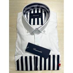 FASSONNABLE EXQUISITE WHITE AND BLACK STRIPPED LONG SLEEVE SHIRT | AVAILABLE IN ALL SIZES (SWNL) (N) - deluxe.com.ng