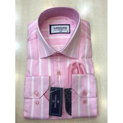 ALBERTO ROMA EXQUISITE PINK AND WHITE STRIPPED LONG SLEEVE SHIRT | AVAILABLE IN ALL SIZES (SWNL) (N) - deluxe.com.ng