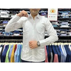 EXQUISITE WHITE LONG SLEEVE SHIRT WITH FOUR FRONT POCKETS | AVAILABLE IN ALL SIZES (SWNL) (N) - deluxe.com.ng
